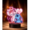 Plexido Lampka Nocna Z Nadrukiem Dla Dziecka Stitch i Angel Bajka Disney LED 3D