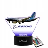 Plexido Lampka Nocna Z Nadrukiem Samolot Pasażerski Boeing Twój Grawer Imię 3D LED