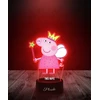 Plexido Lampka Nocna Z Nadrukiem Świnka Peppa Fėja Twój Grawer Imię 3D LED