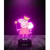 Plexido Lampka Nocna Z Nadrukiem Świnka Peppa Fėja Twój Grawer Imię 3D LED