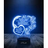 Plexido Naktinė lempa Dovanų vestuvių metinėms Jūsų užrašas 3D LED graviravimas