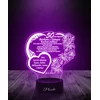 Plexido Naktinė lempa Dovanų vestuvių metinėms Jūsų užrašas 3D LED graviravimas