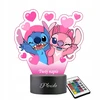 Plexido Naktinė lempa Pasaka Lilo ir Stitch Angel Heart 3D LED dovana mergaitėms