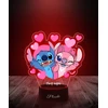 Plexido Naktinė lempa Pasaka Lilo ir Stitch Angel Heart 3D LED dovana mergaitėms