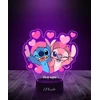 Plexido Naktinė lempa Pasaka Lilo ir Stitch Angel Heart 3D LED dovana mergaitėms