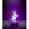 Plexido Naktinė lempa su spaudiniu Bluey Mėlyna Fairy Tale Padovanokite savo graviruotą vardo šviesos diodą