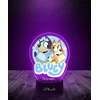 Plexido Naktinė lempa su spaudiniu Bluey Mėlyna Fairy Tale Padovanokite savo graviruotą vardo šviesos diodą