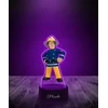 Plexido Personalizuota 3d Led Naktinė Lempa "gaisrininkas Sam" su Vardiniu Graviravimu