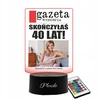 Plexido Personalizuota 3d Led naktinė lemputė 40-mečiui su Jūsų nuotrauka