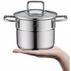 Plieninis puodas su dangčiu, aukštas, Silit Extra Cook, mažas, 14 cm, 1,3l, indukcinis