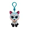 TY Pliušinis raktų pakabukas ATLAS - aqua chevron fox clip