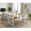Polomeble Balta skandinaviška kėdė su pagalve buko kojomis virtuvėje Living Room Deluxe