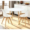 Polomeble Balta skandinaviška kėdė su pagalve buko kojomis virtuvėje Living Room Deluxe