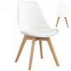 Polomeble Balta skandinaviška kėdė su pagalve buko kojomis virtuvėje Living Room Deluxe