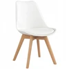 Polomeble Balta skandinaviška kėdė su pagalve buko kojomis virtuvėje Living Room Deluxe