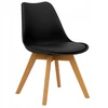 Polomeble Juoda skandinaviška kėdė su pagalve buko kojomis virtuvėje Living Room Deluxe