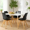 Polomeble Juoda skandinaviška kėdė su pagalve buko kojomis virtuvėje Living Room Deluxe