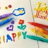 Popcorn Pens 3D žymekliai auginimo žymekliai PUFF efektas 6 vnt