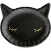 Popierinės lėkštės PartyDeco 22x20cm/6vnt. Cat/juodos