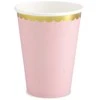 Popierinės stiklinės PartyDeco 220ml/Ø7.4cm/6vnt. rožinės/aukso sp.