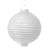 Party Deco Popierinis žibintas PartyDeco Ø30cm/2xAAA baltas