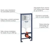 Grohe Rapid SL WC rėmas 3/6 ltr.; 1,13m (3 in 1) klavišas Skate AIR chromas, tvirtinimai