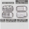 „Powerbank“ įkroviklių laikiklis, kelioninis kabelių, diskų dėklas, dvisluoksnis