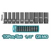 Prailgintų smūginių galvučių rinkinys TOTAL, CrMo, 1/2", 10-24mm, 10vnt.THKISD12102L