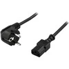 Prietaiso kabelis DELTACO įžemintas, LSZH, 2m, kampinis CEE 7/7 į tikrai IEC 60320 C13, max 250V/10A, juodas / DEL-109-LSZH