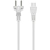 Prietaiso kabelis DELTACO įžemintas, tiesus CEE 7/7 į tiesų IEC 60320 C5, max 250V/2.5A, 2m, 3X0.75mm2, baltas / DEL-109NV