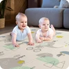 PRIMABOBO Dvipusis sulankstomas putplasčio kilimėlis 120x180 vaikams Elephant Pilkas