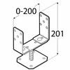 Pritaikomas stulpelių pagrindas Grundline 60-200x136x4mm juodas