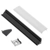 Aliuminio profilis LED juostai EUROLIGHT, kampinis, juodos spalvos, 1m kompl