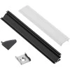 Aliuminio profilis LED juostai EUROLIGHT, kampinis, juodos spalvos, 2m kompl
