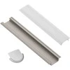 Aliuminio profilis LED juostai EUROLIGHT, įfrezuojamas, pilkos spalvos, 2m kompl