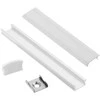 Aliuminio profilis LED juostai EUROLIGHT, virštinkinis, baltos spalvos, 2m kompl