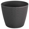 Prosperplast Dekoratyvinis gėlių vazonas Splofy D13cm H10.8cm plastikinis/t.pilkas