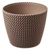Prosperplast Dekoratyvinis gėlių vazonas Splofy D13cm H10.8cm plastik./švies.rudas