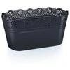 Prosperplast Dekoratyvinis gėlių vazonas Lace 28.5x13.5x15.5cm juodas/plastikinis