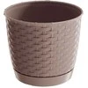 Prosperplast Dekoratyvinis gėlių vazonas Ratolla Round D14.5cm/H12.7cm šviesiai rudas
