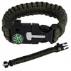 Przydasiepl SURVIVAL BRANCHLET 5in1 PARACORD COMPASS žalias