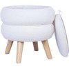 Fotelis Home4You Pufas su daiktadėže HANA Balta D40xH41cm