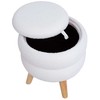 Fotelis Home4You Pufas su daiktadėže HANA Balta D40xH41cm