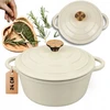 Atusa PUODAS Ketaus emaliuotas indukcinės orkaitės griliui HAGE 4L 24 cm Kremas