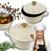 Atusa PUODAS Ketaus emaliuotas indukcinės orkaitės griliui HAGE 4L 24 cm Kremas