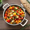 PUODAS NERŪDIJANČIO PLIENO KŪNO 26 cm MASTERPAN žemu dangčiu