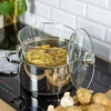 Puodas su koštuku kepti 5,5l gruzdintoms bulvytėms, vištienos spurgoms, 24cm, DUJŲ INDUKCIJA