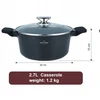 Puodas Swiss Haus Basel Premium su stikliniu dangčiu, 2,7 l, 20 cm, juodas — SH-BC20B
