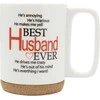 Puodelis su kamštiniu pagrindu Husband Florina 280ml dovanų dėžutėje