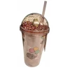 PUSHEEN THE CAT Puodelis su šiaudeliais ir figūrėle 450 ml Rožinis 844